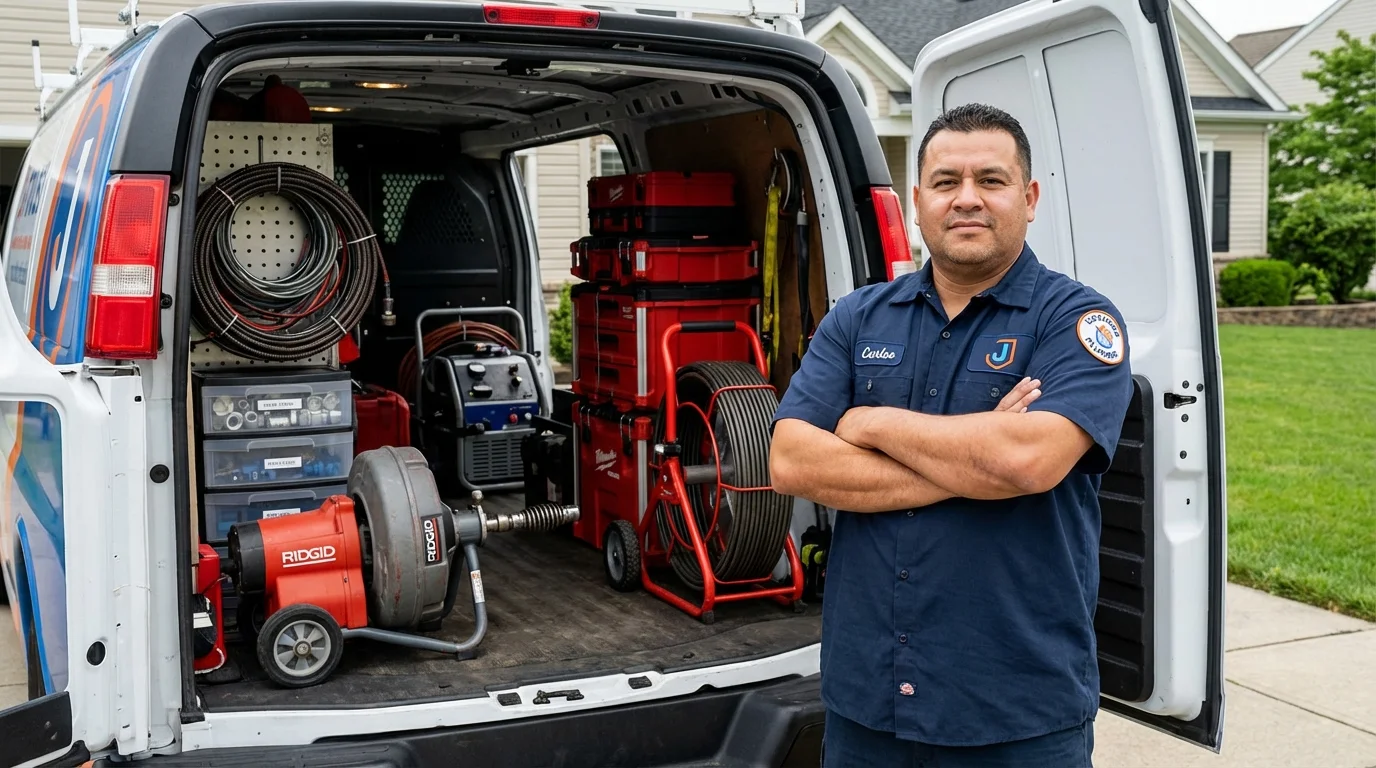 Professional drain cleaning equipment and Johns Plumbing LLC plumber in Reedsport