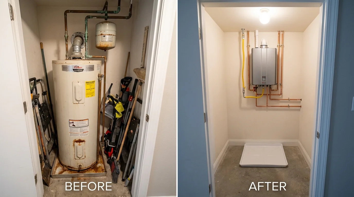 Tank water heater versus wall-mounted tankless unit comparison for Reedsport, OR homeowners